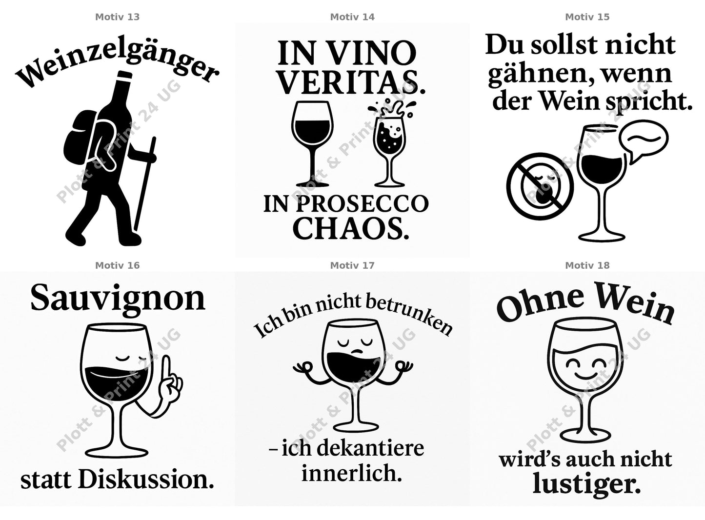 Lustige Korkuntersetzer mit Weinsprüchen – 18er Set | Geschenk für Weintrinker & Genießer