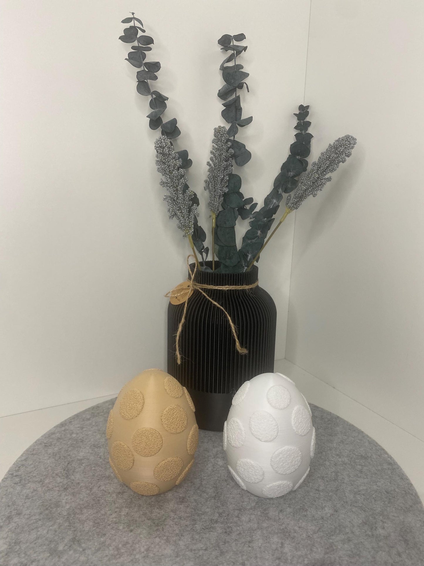Osterdeko Ei gepunktet Ostern 3D Druck Japandi Modern stilvoll Fuzzy Osterei Eyecatcher