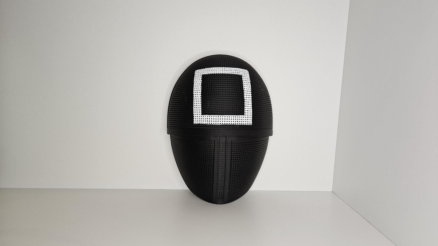 Tintenfisch Maske - Kreis Dreieck Quadrat blank in weiß oder blank schwarz - verstellbarer Klettverschluss Karneval Maske Fasching Cosplay