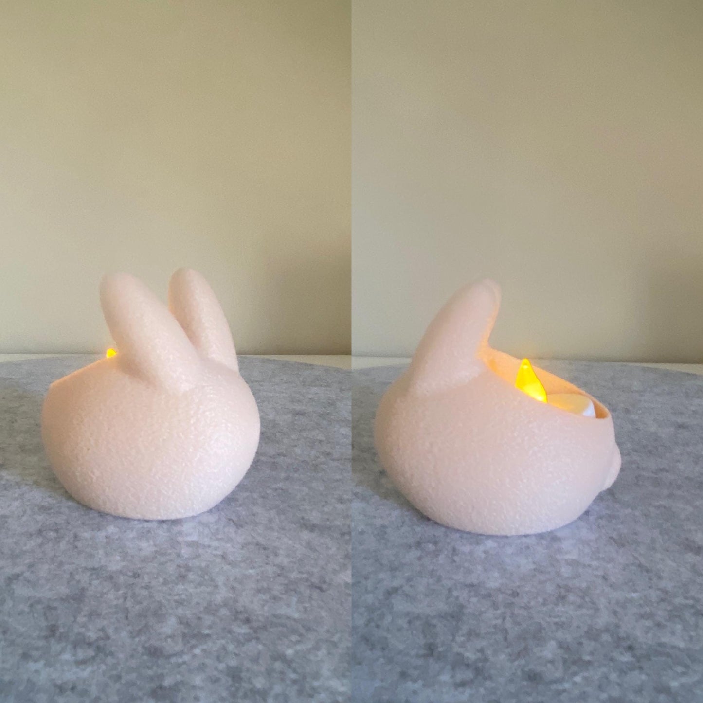 Osterhasen Teelichthalter - Hasenfigur Oster Deko Frühlings Deko Familie Last Minute Geschenkidee Ostern - nur LED Lichter 3D Druck