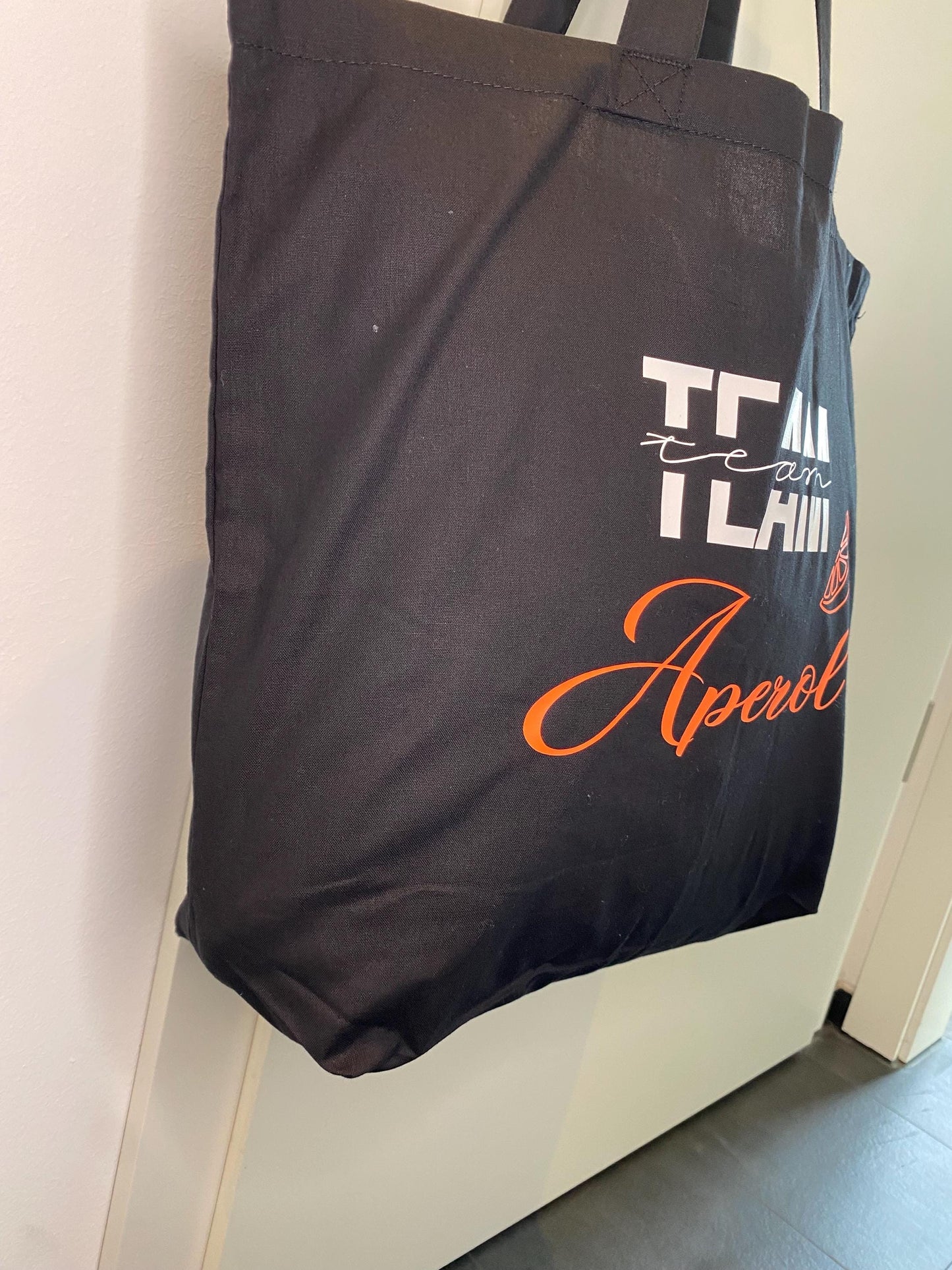 Jutebeutel "Team Aperol" Shopping Tasche Geschenk für Freundin orginelle Geschenkidee Einkaufstasche Shopping