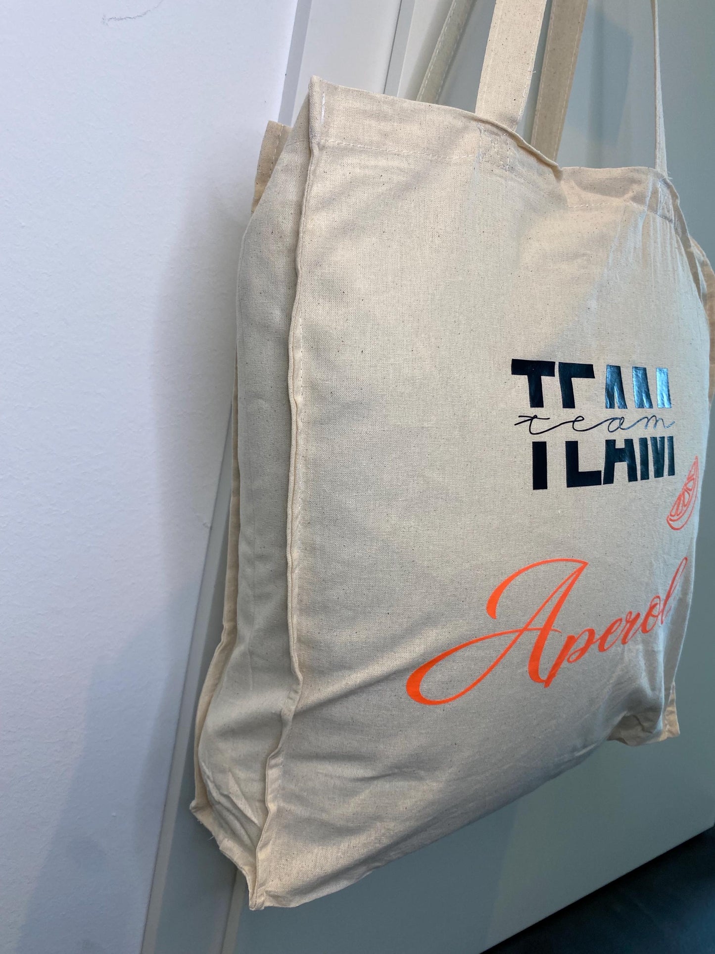 Jutebeutel "Team Aperol" Shopping Tasche Geschenk für Freundin orginelle Geschenkidee Einkaufstasche Shopping