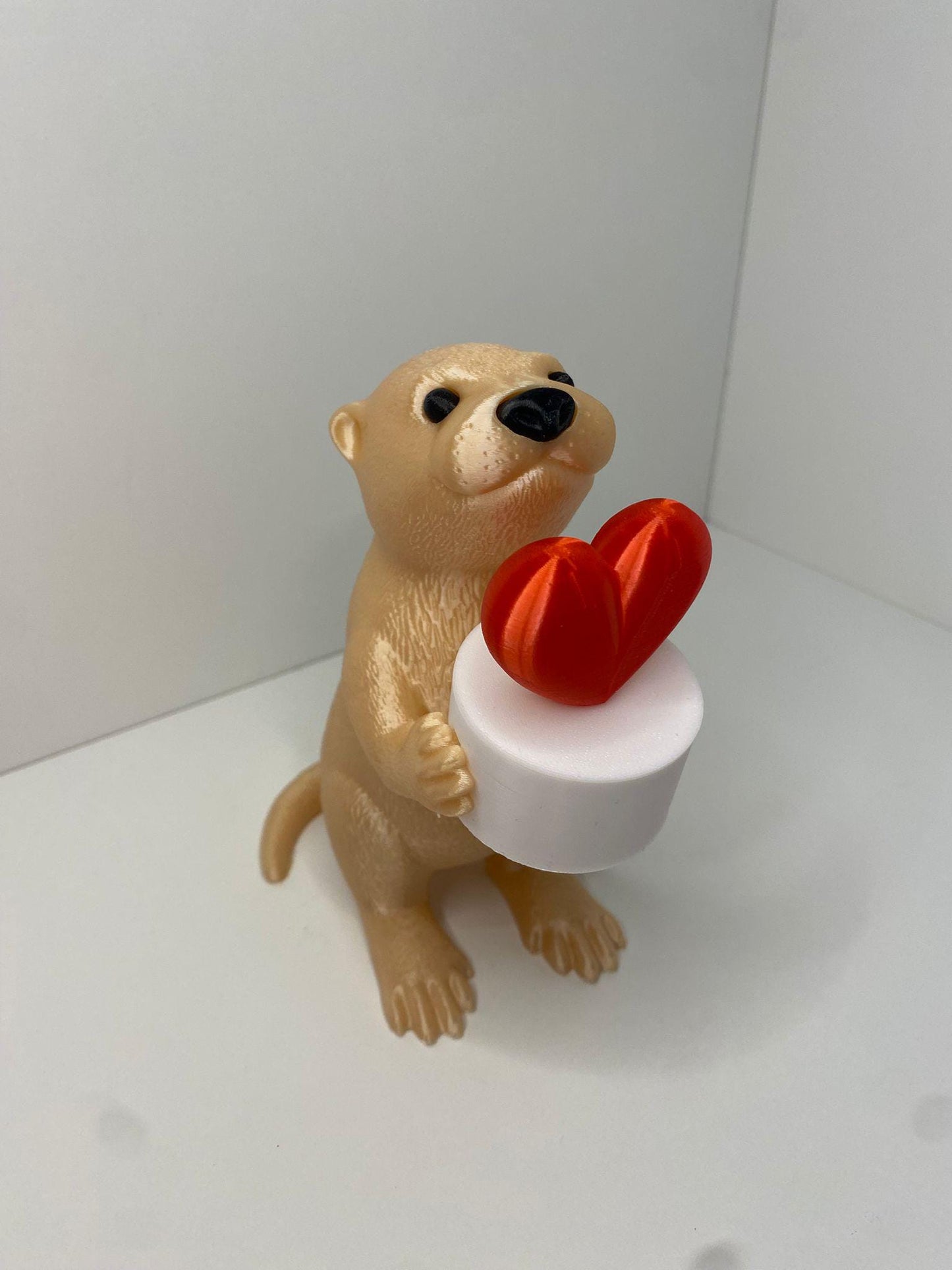 Süßer Otter mit LED-Herzbox - einfach zum verlieben - Das Besondere Geschenk, LED-Licht, Deko, 3D Druck, niedlich