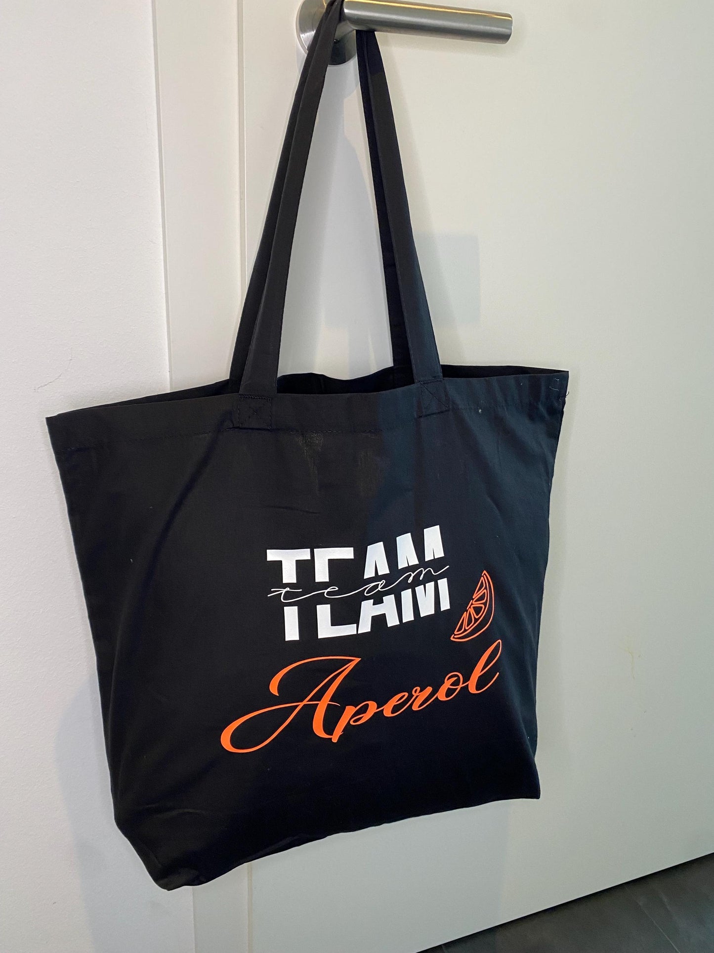 Jutebeutel "Team Aperol" Shopping Tasche Geschenk für Freundin orginelle Geschenkidee Einkaufstasche Shopping