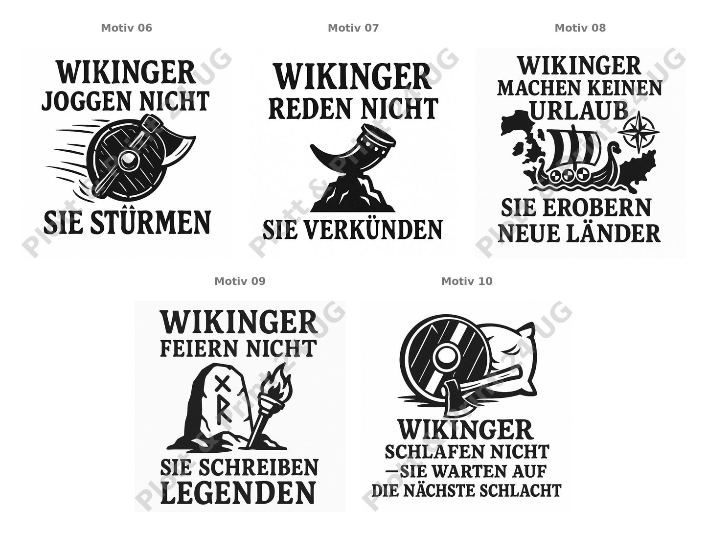 Wikinger Untersetzer Schiefer graviert – rund oder eckig – einzeln oder im Set – lustige Motive – Geschenk für Männer & Mythologie-Fans