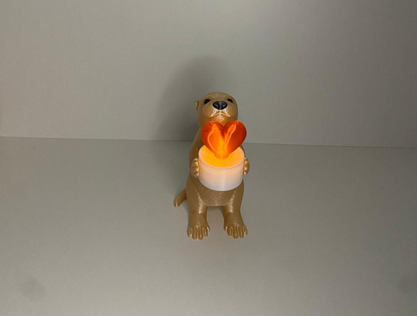 Süßer Otter mit LED-Herzbox - einfach zum verlieben - Das Besondere Geschenk, LED-Licht, Deko, 3D Druck, niedlich