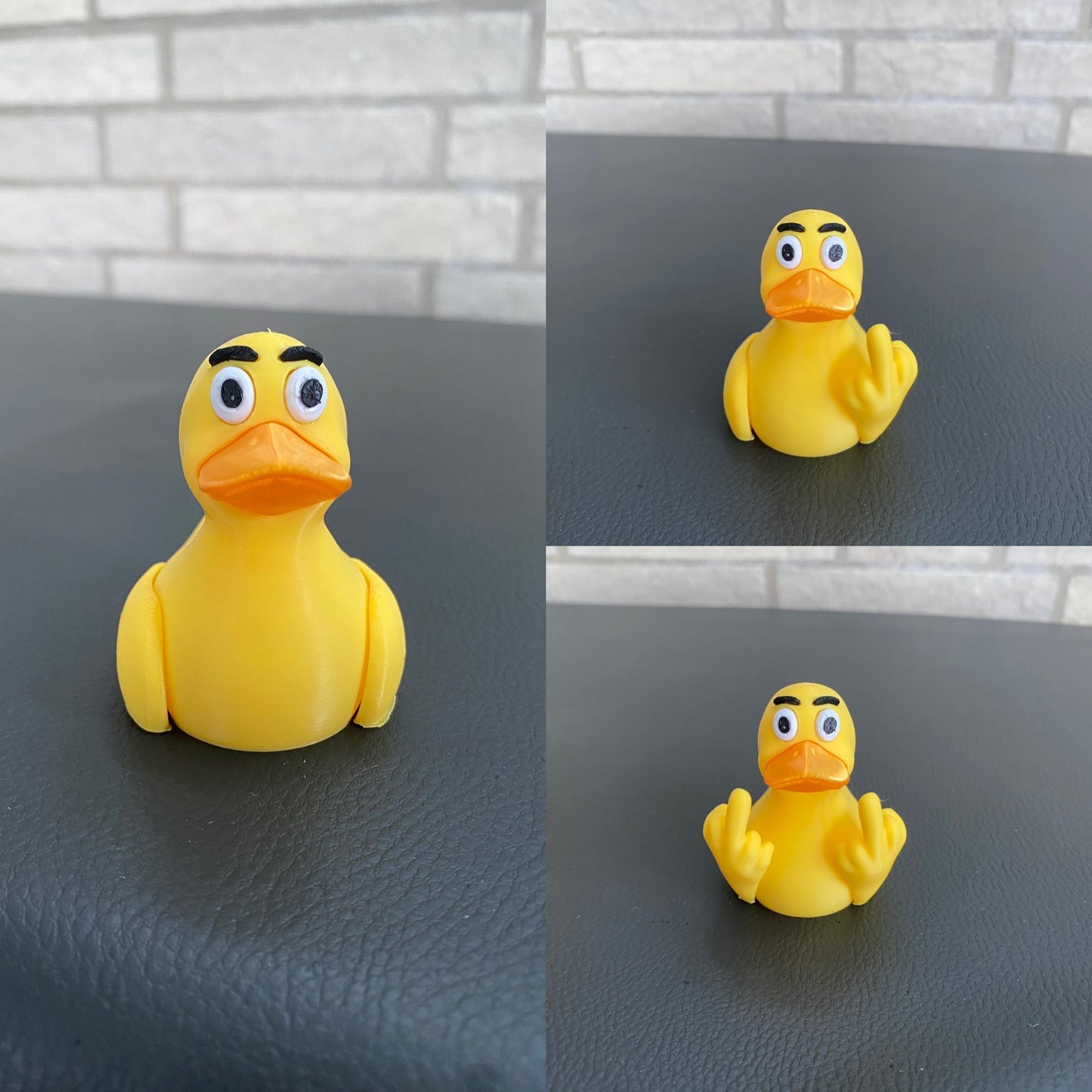 3D gedruckte Ente lustige Mittelfinger Ente Dashboard Spielzeug Erwachsenen Humor Schreibtisch Dekor Stimmungsente Quietscheente