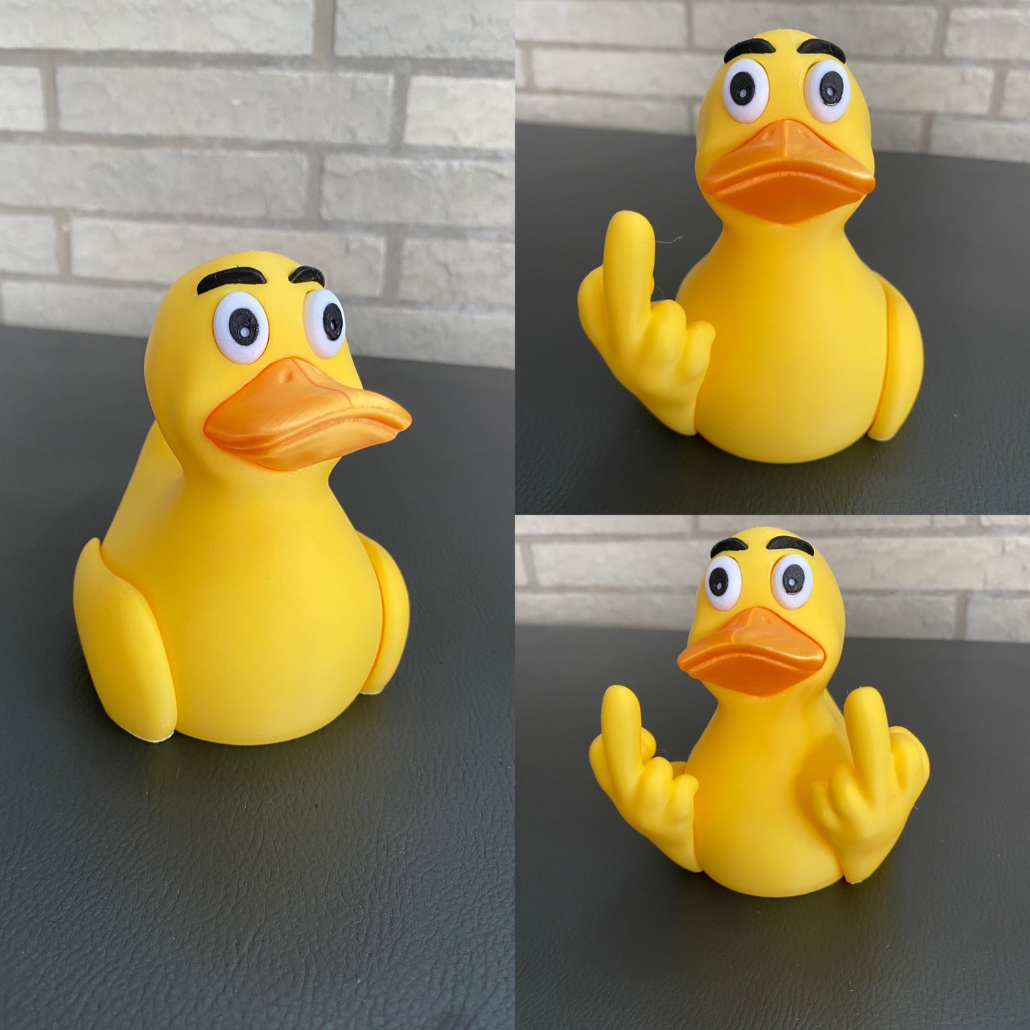 3D gedruckte Ente lustige Mittelfinger Ente Dashboard Spielzeug Erwachsenen Humor Schreibtisch Dekor Stimmungsente Quietscheente
