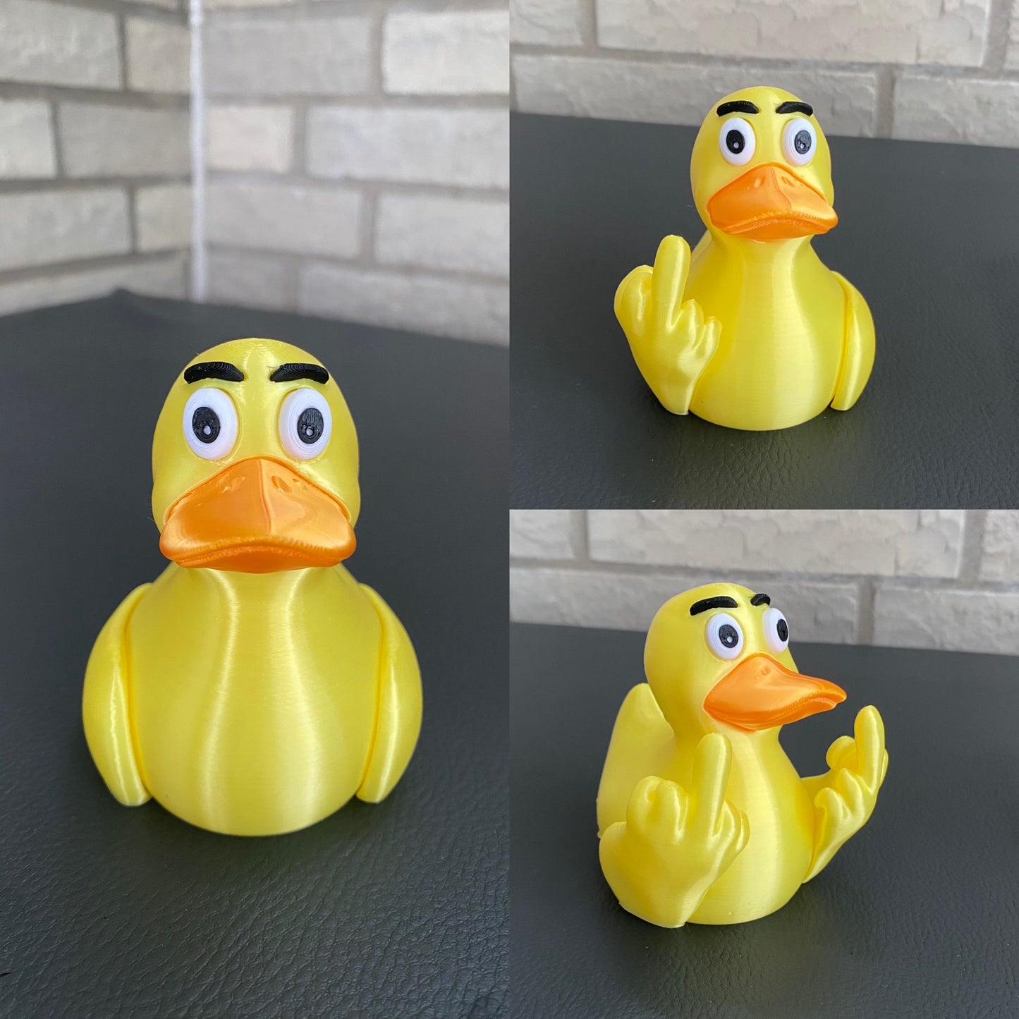 3D gedruckte Ente lustige Mittelfinger Ente Dashboard Spielzeug Erwachsenen Humor Schreibtisch Dekor Stimmungsente Quietscheente