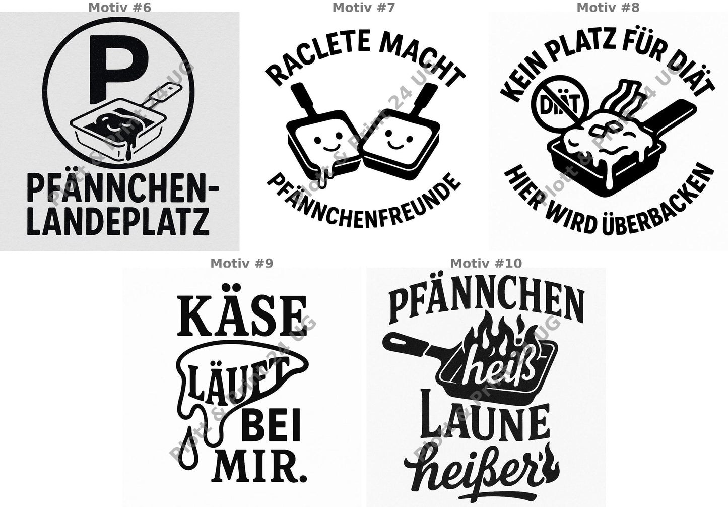 Lustige Raclette Pfännchen - Untersetzer aus Schiefer – Gravur-Designs für Genießer