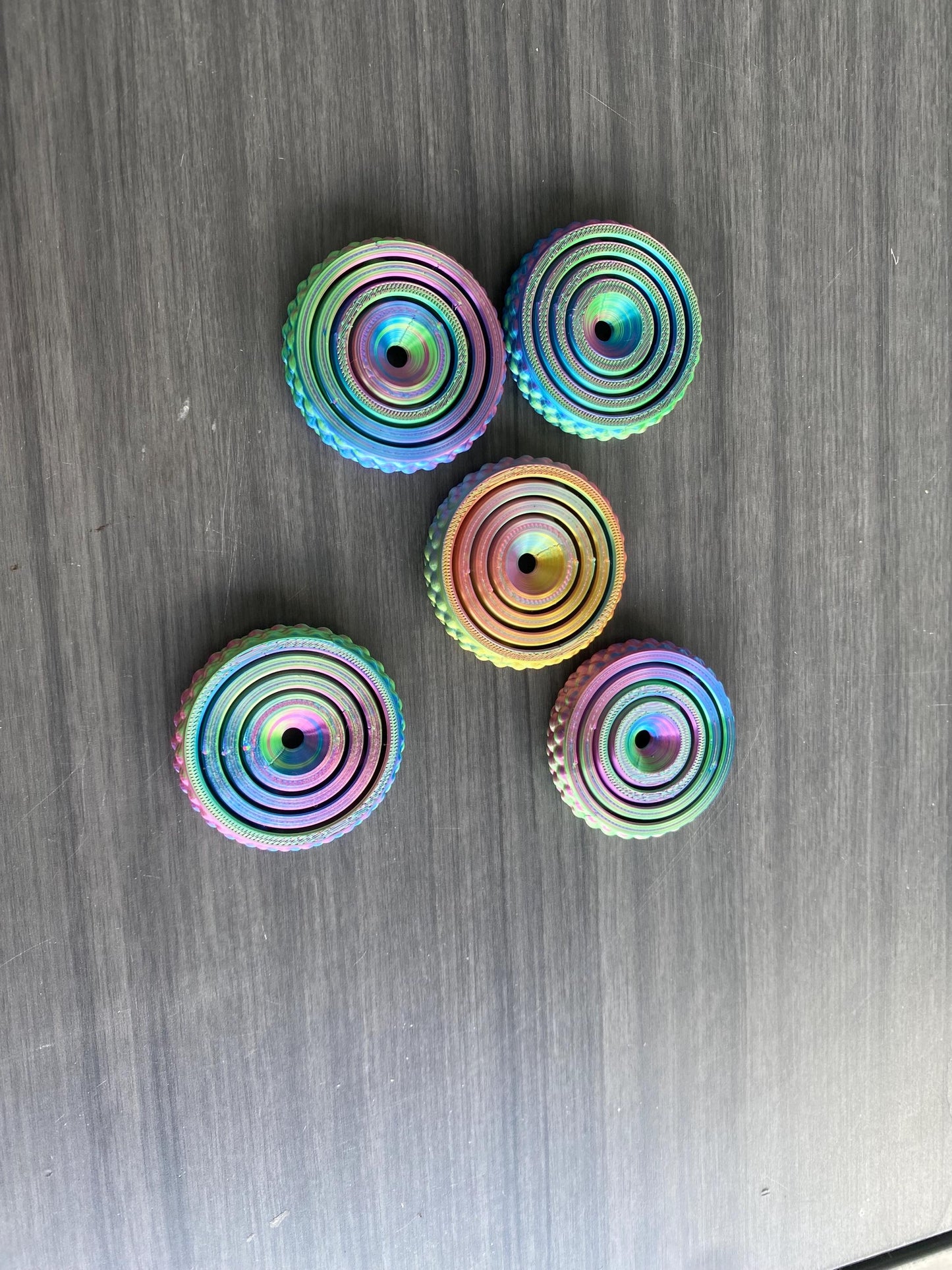 4-Ring Fidget Spinner Gyro – Hypnotisches Stressabbau Spielzeug – 3D-gedrucktes Fidget Toy – Konzentration & Entspannung Motorik Spielzeug
