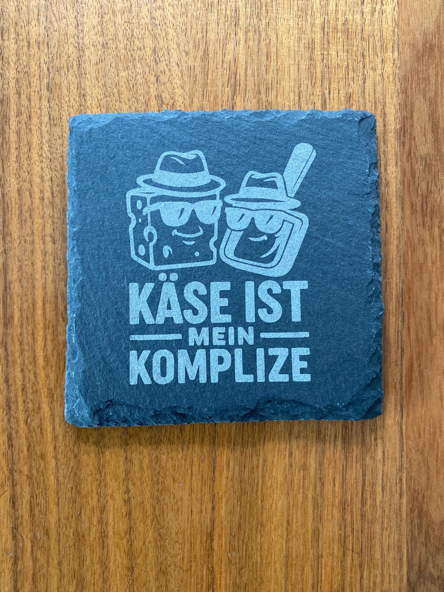 Lustige Raclette Pfännchen - Untersetzer aus Schiefer – Gravur-Designs für Genießer