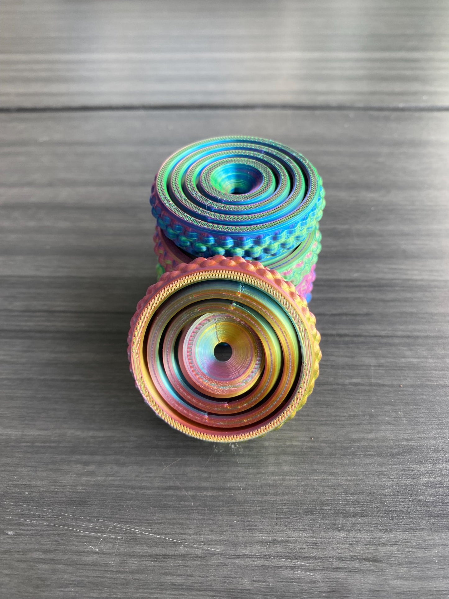 4-Ring Fidget Spinner Gyro – Hypnotisches Stressabbau Spielzeug – 3D-gedrucktes Fidget Toy – Konzentration & Entspannung Motorik Spielzeug