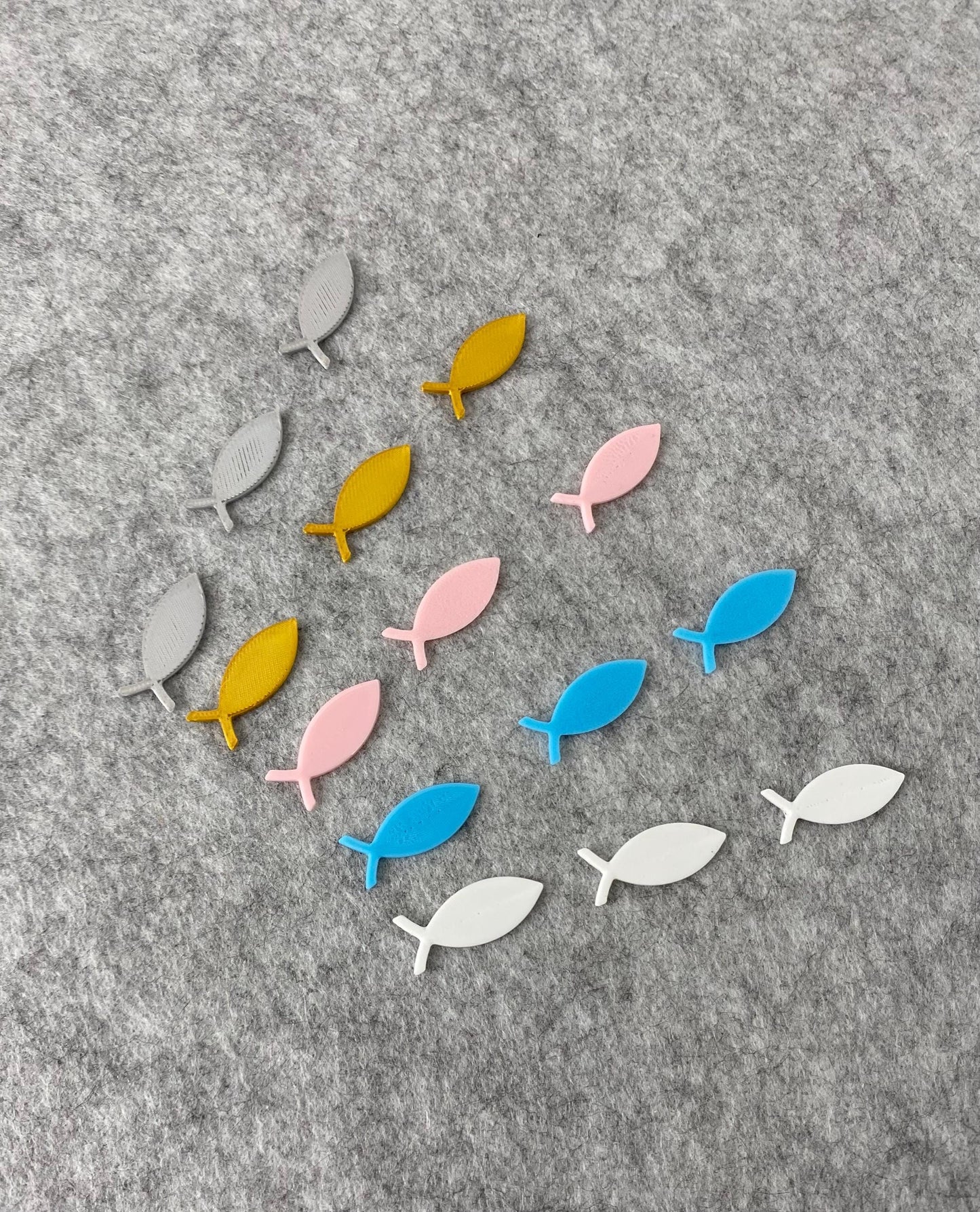 Streudeko Fisch, Kreuz & Taube 3D-Druck – Tischdeko für Taufe, Kommunion, Konfirmation | Christliche Symbole aus PLA