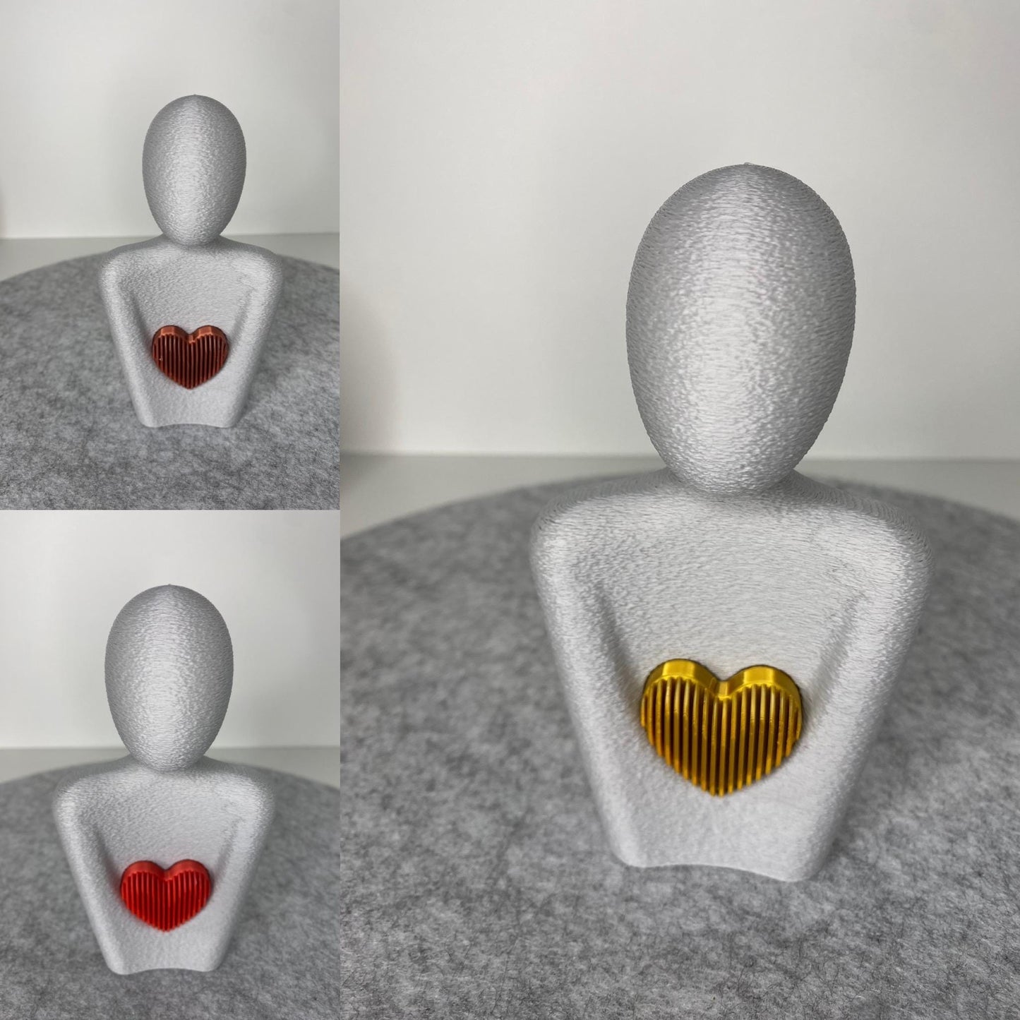 3D-Druck Skulptur mit Herz aus PLA | Geschenk für Mama | Muttertag Figur | Nachhaltige Deko | Handgemachte Herz-Skulptur modern