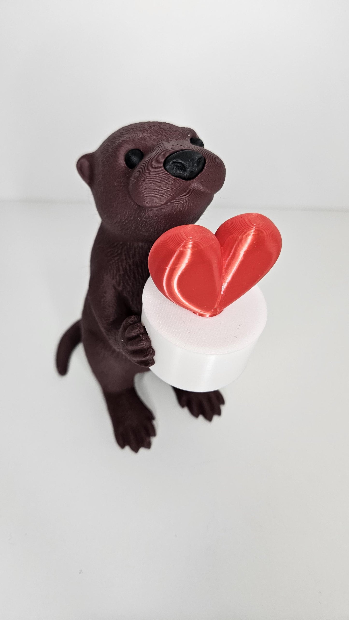 Süßer Otter mit LED-Herzbox - einfach zum verlieben - Das Besondere Geschenk, LED-Licht, Deko, 3D Druck, niedlich