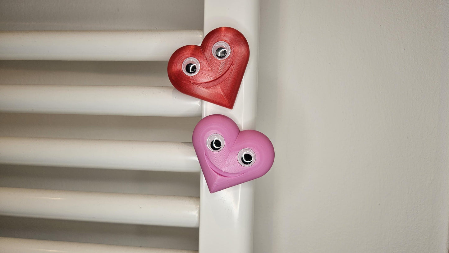 Herz Kühlschrankmagnet mit Wackelaugen, Valentinstag, Deko, Modern, Küche, Büro, Magnetwand, süß