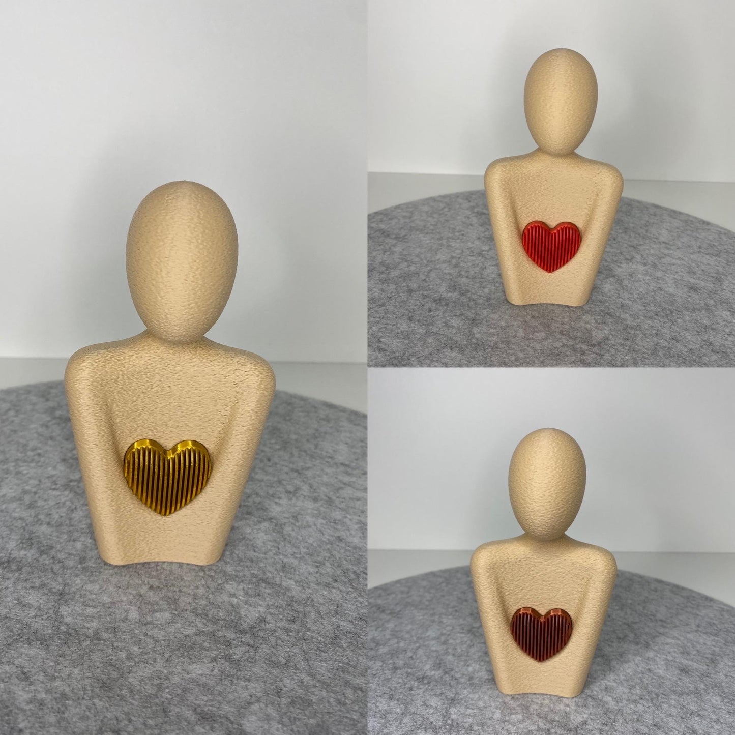 3D-Druck Skulptur mit Herz aus PLA | Geschenk für Mama | Muttertag Figur | Nachhaltige Deko | Handgemachte Herz-Skulptur modern
