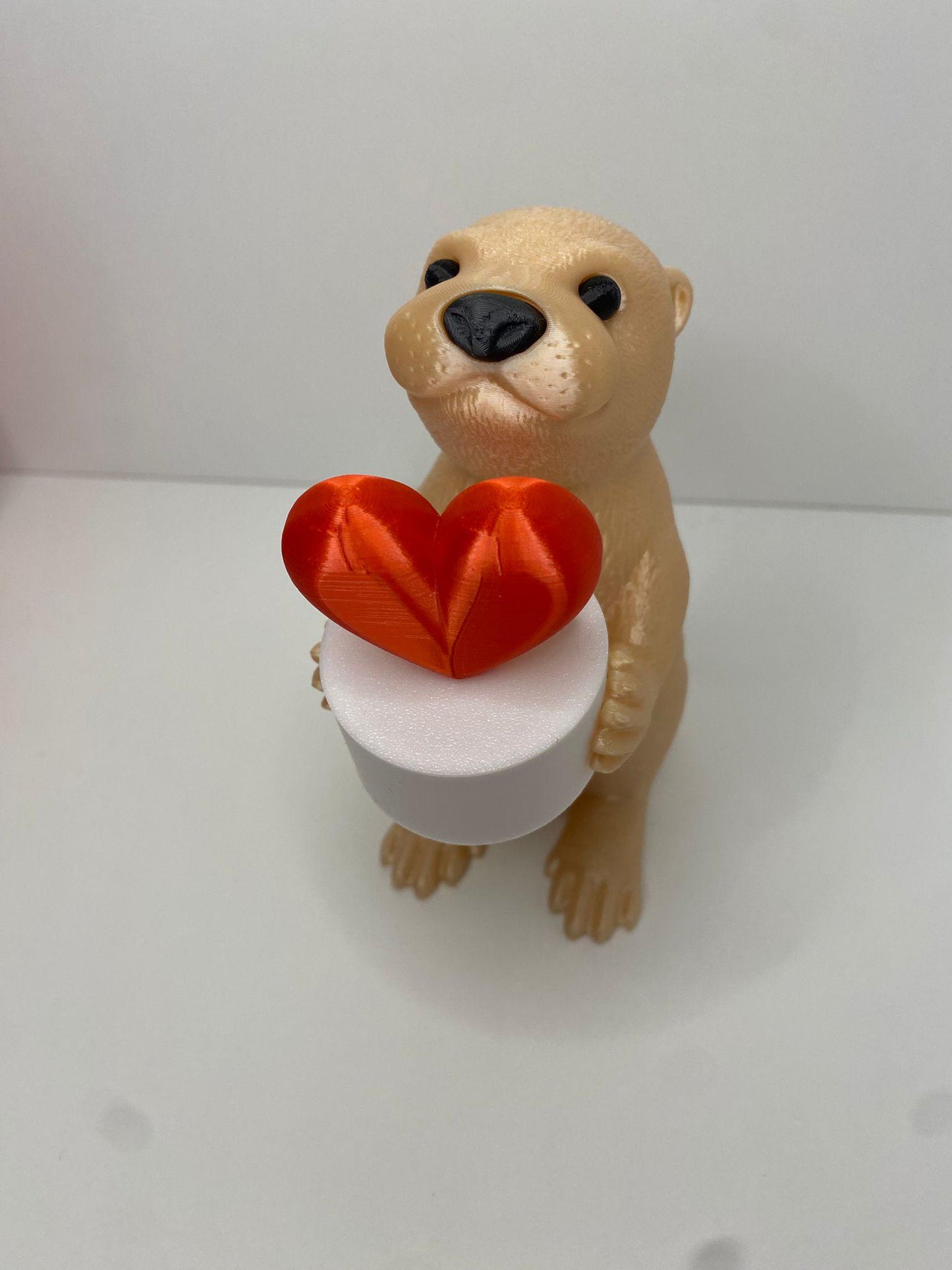 Süßer Otter mit LED-Herzbox - einfach zum verlieben - Das Besondere Geschenk, LED-Licht, Deko, 3D Druck, niedlich
