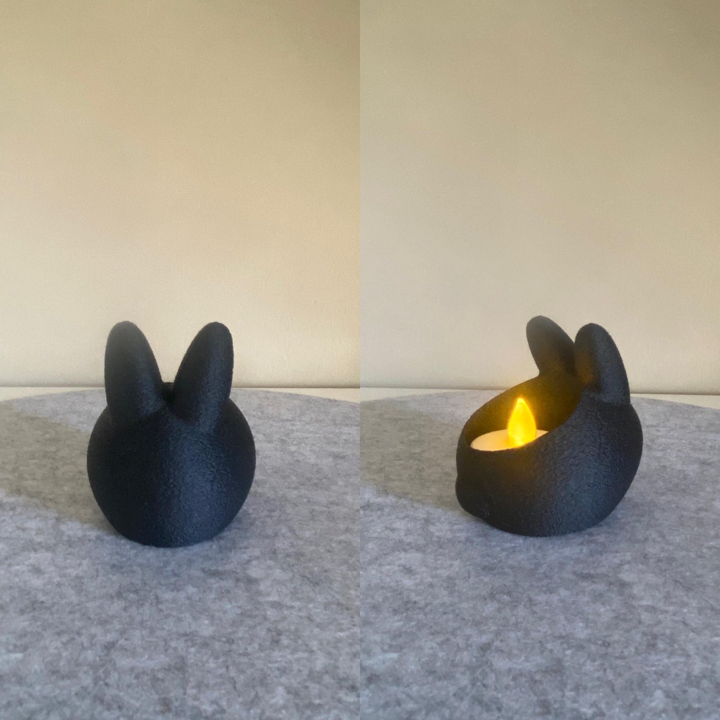 Osterhasen Teelichthalter - Hasenfigur Oster Deko Frühlings Deko Familie Last Minute Geschenkidee Ostern - nur LED Lichter 3D Druck