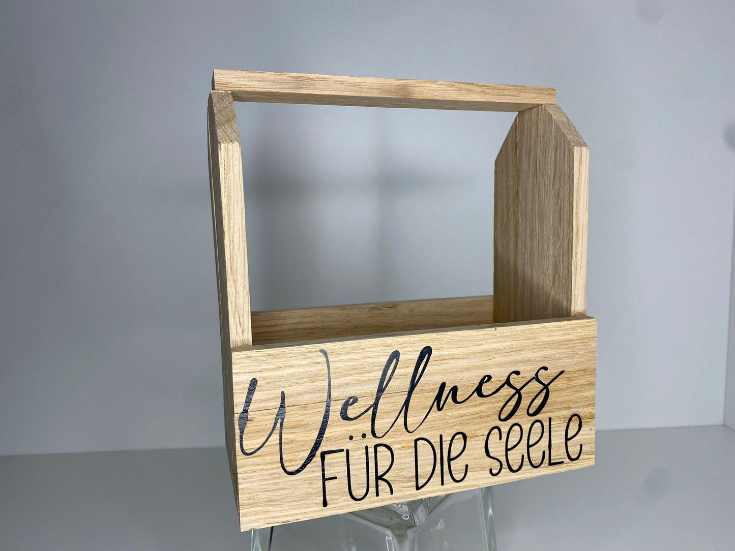 Holz Geschenkkorb Geschenkset Geschenk Mitbringsel Wellness Geschenkidee Holzkorb Badesalz Augenmaske Beauty Auszeit Mädels Therapie