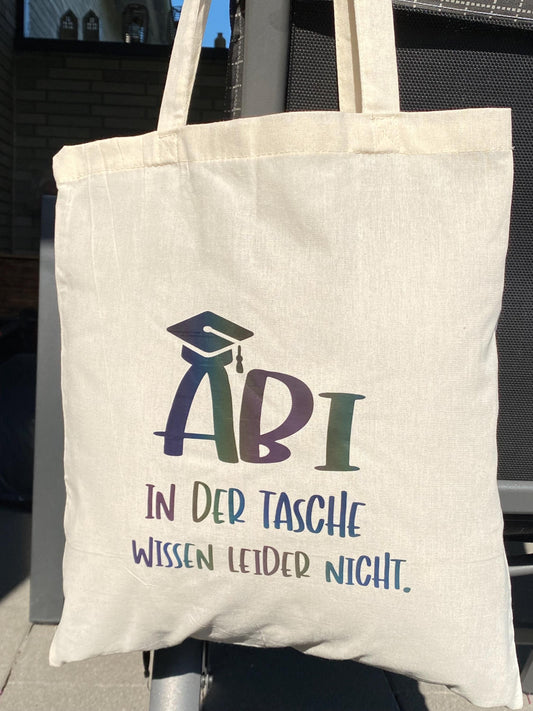 Witziger Jutebeute personalisiert Geschenk zum Abitur Geschenk Abi in der Tasche Abi 2025 Tragetasche