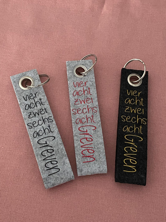Schlüsselanhänger aus Filz, personalisiert