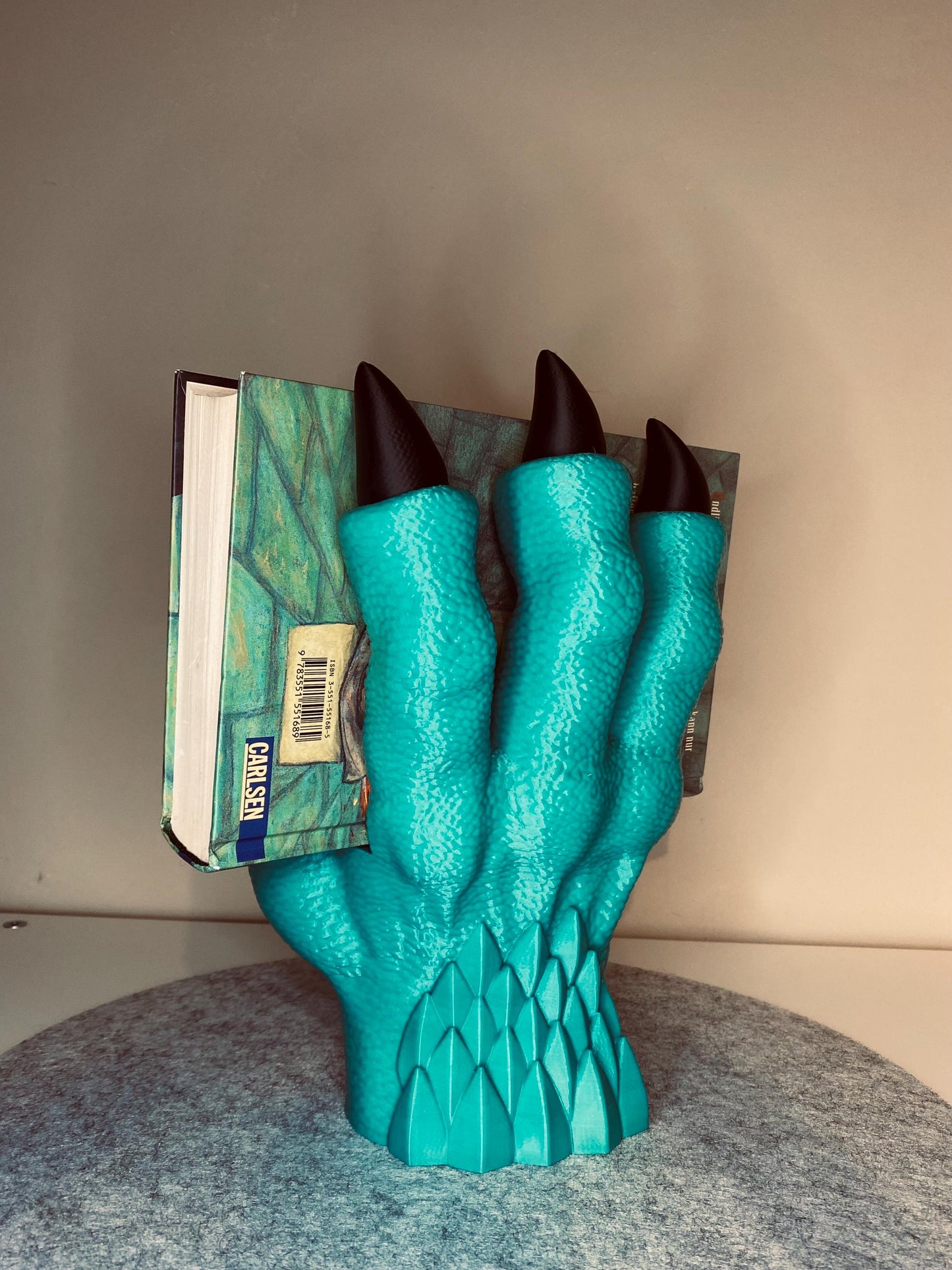 Drachen Hand Buch Halter 3D Druck Drachen Liebhaber Geschenk Ideen Fantasy-Fan Kreatur Bücher Regal Tablet Halter Magie