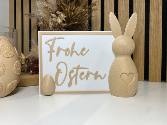 Selbststehende Osterpostkarte "Hase & Ei" -  3D-Dekorationskarte