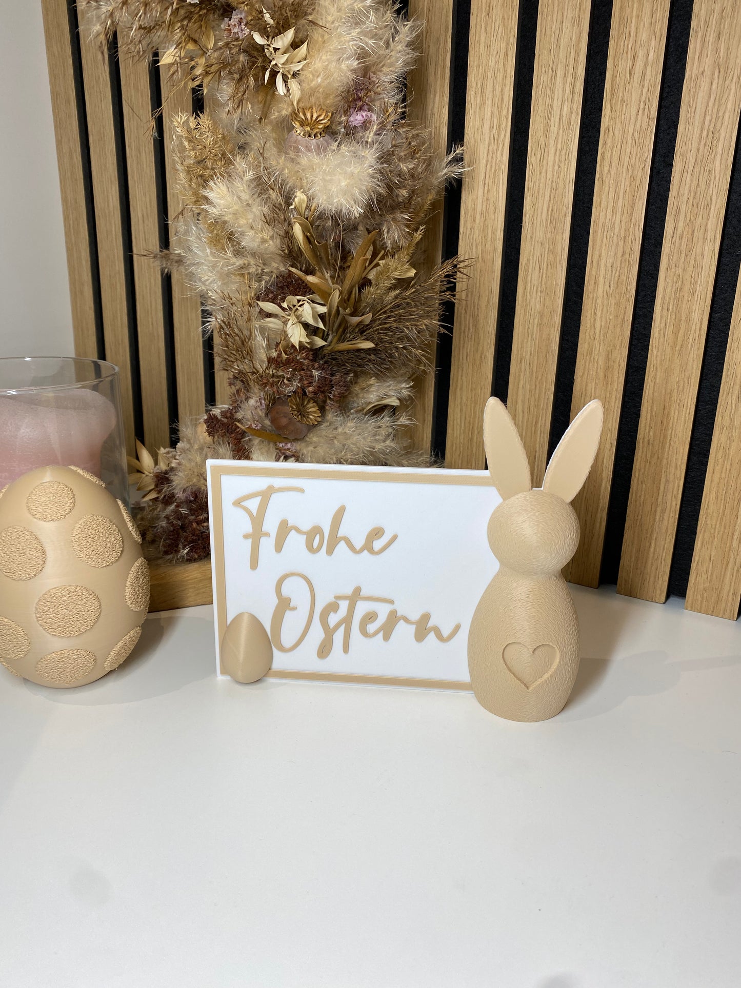 Selbststehende Osterpostkarte "Hase & Ei" -  3D-Dekorationskarte