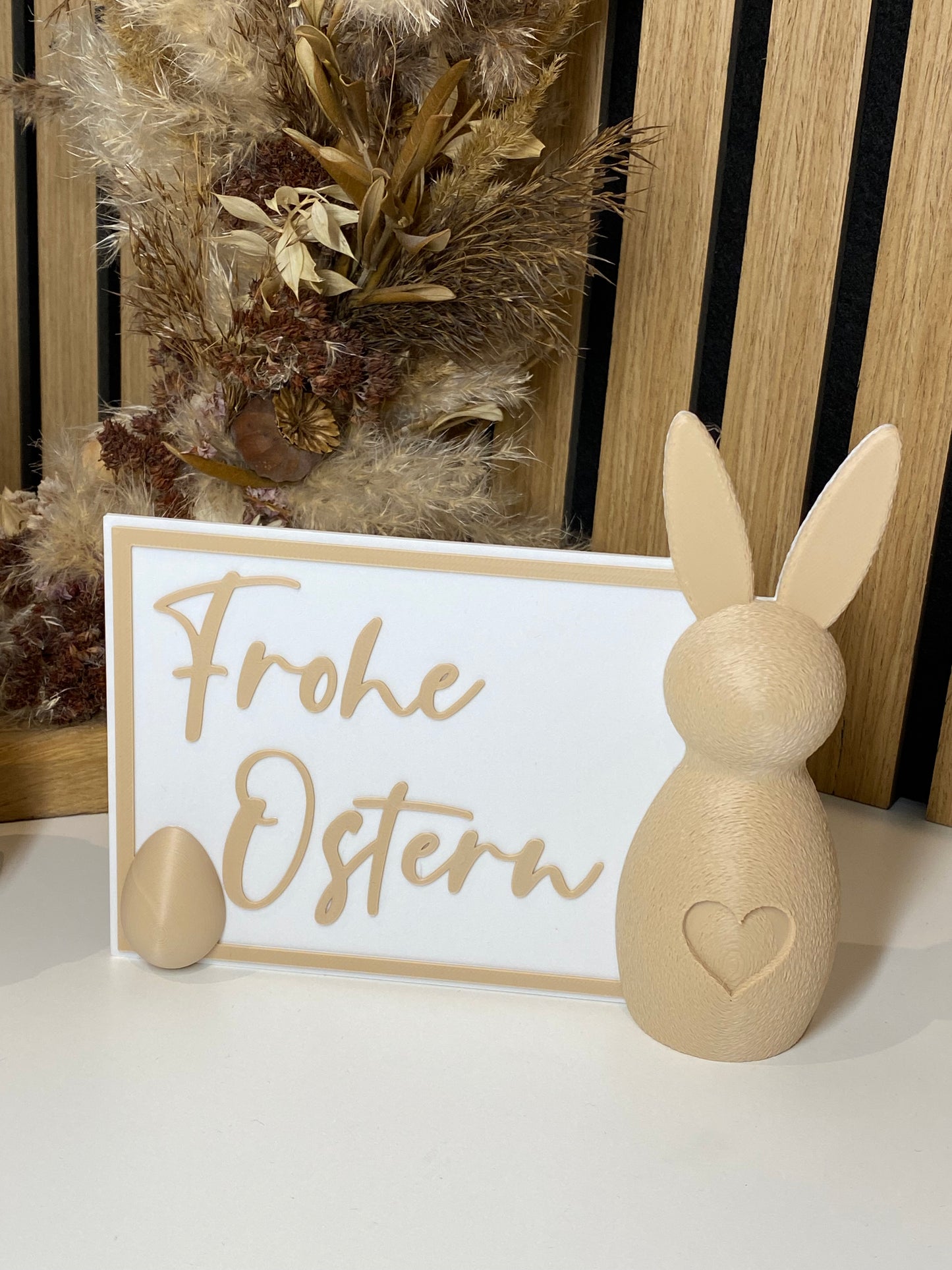 Selbststehende Osterpostkarte "Hase & Ei" -  3D-Dekorationskarte