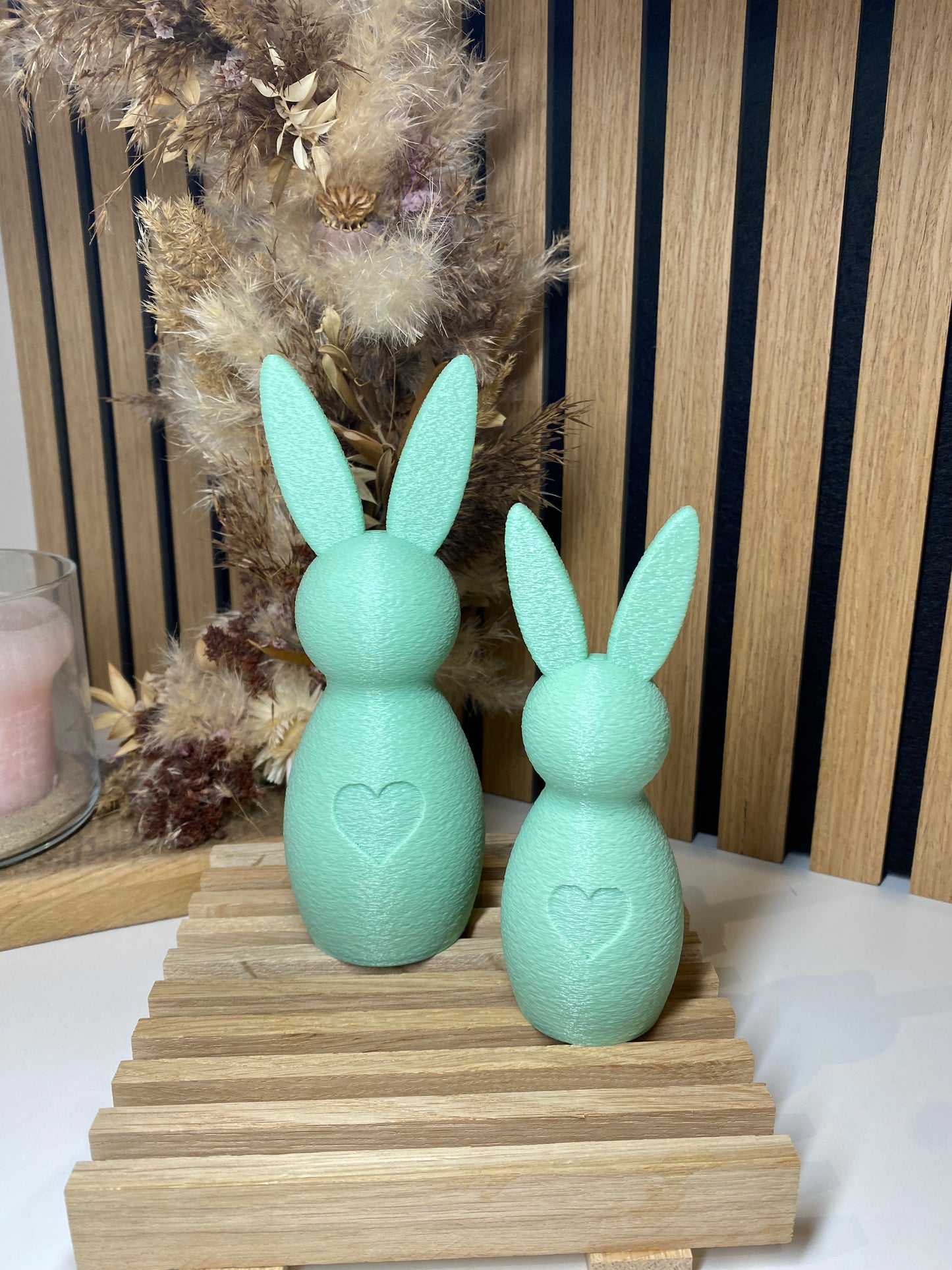 Moderner Osterhase mit Herz - tolle Osterdeko in zwei Größen