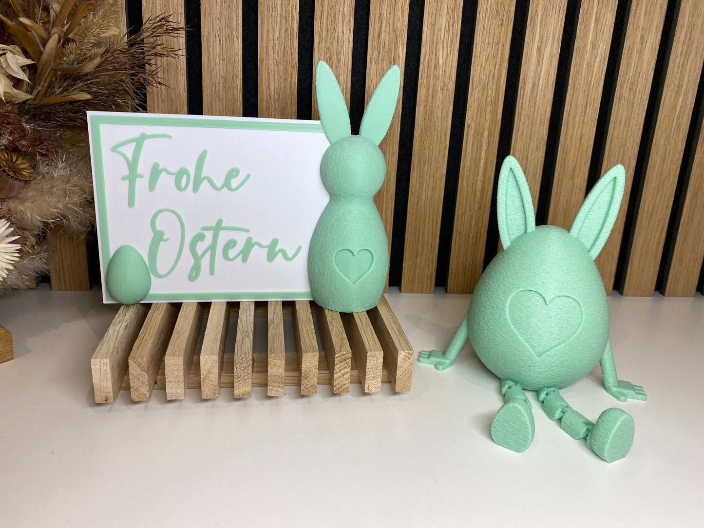 Selbststehende Osterpostkarte "Hase & Ei" -  3D-Dekorationskarte