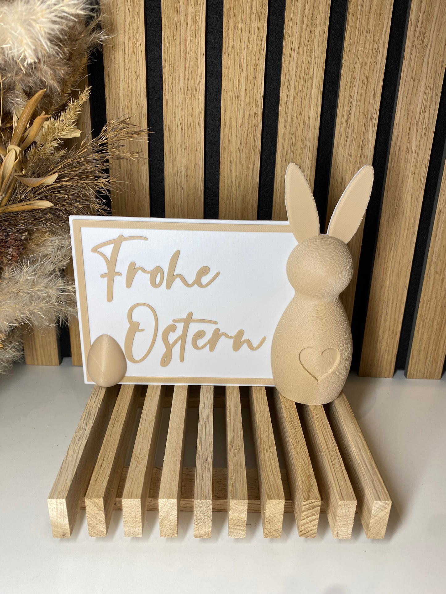Selbststehende Osterpostkarte "Hase & Ei" -  3D-Dekorationskarte