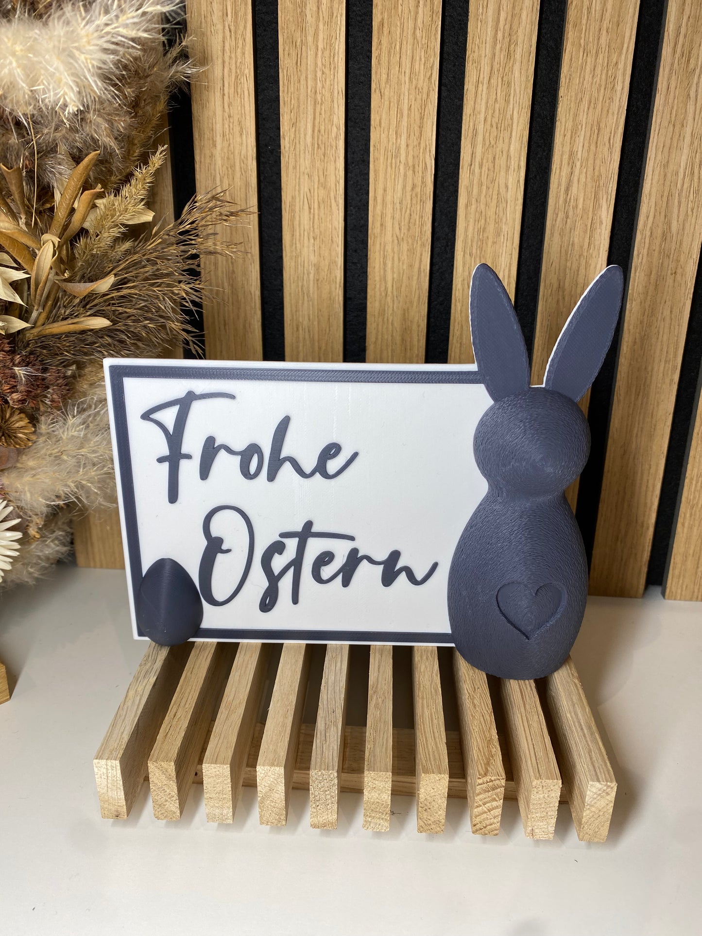 Selbststehende Osterpostkarte "Hase & Ei" -  3D-Dekorationskarte
