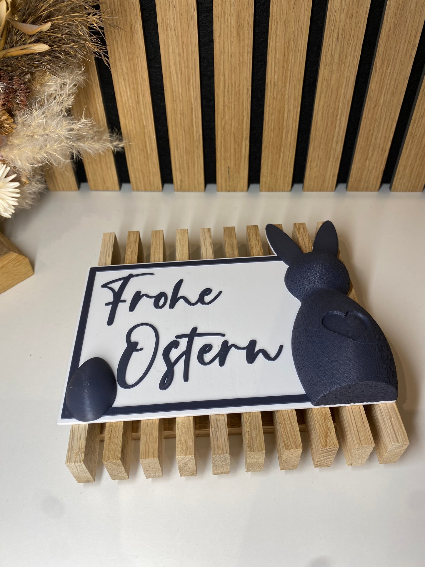 Selbststehende Osterpostkarte "Hase & Ei" -  3D-Dekorationskarte