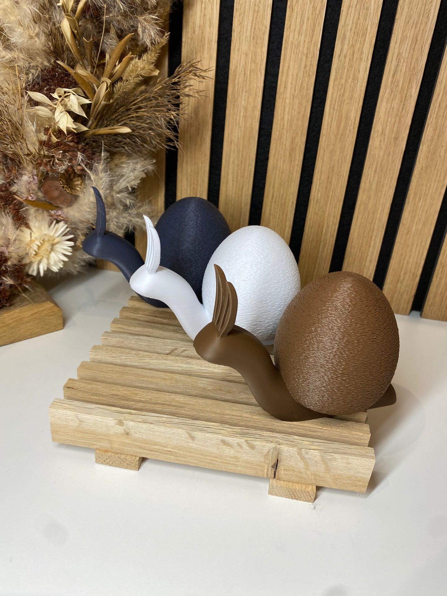 Oster Schnecke mit Hasenohren – moderne Frühlingsdeko – 3 Designs – orginelle Osterdekoration