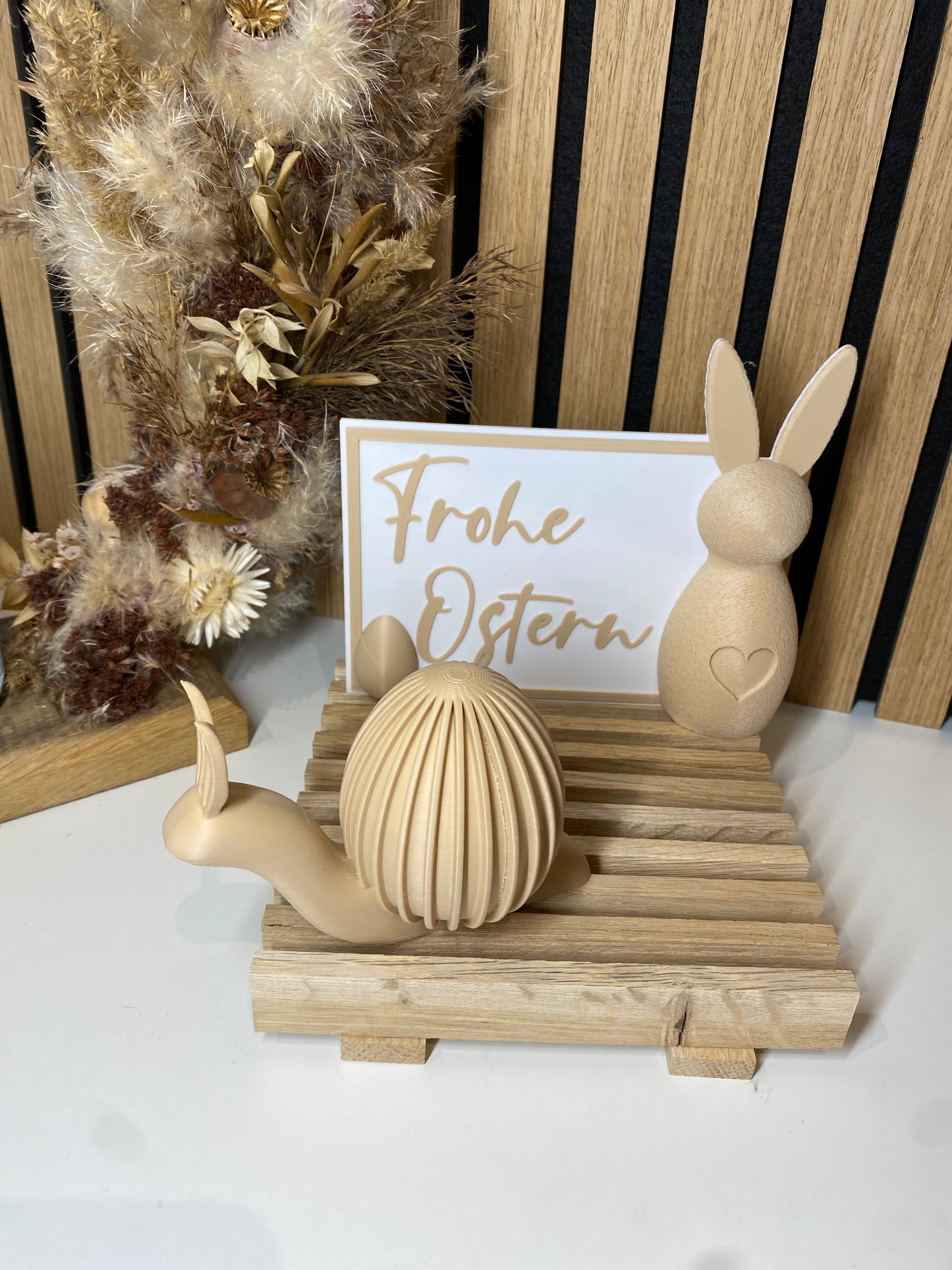 Oster Schnecke mit Hasenohren – moderne Frühlingsdeko – 3 Designs – orginelle Osterdekoration