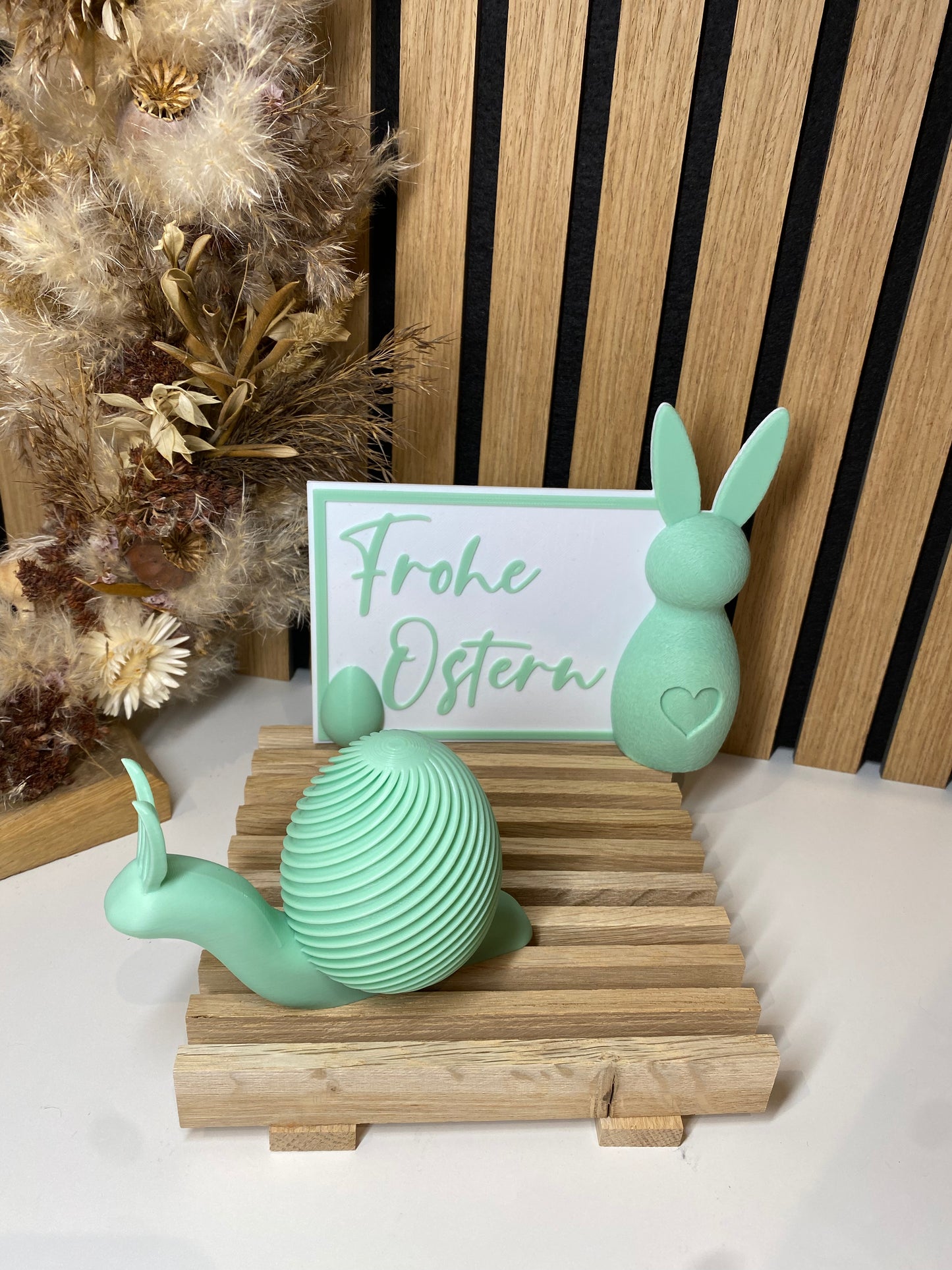 Oster Schnecke mit Hasenohren – moderne Frühlingsdeko – 3 Designs – orginelle Osterdekoration
