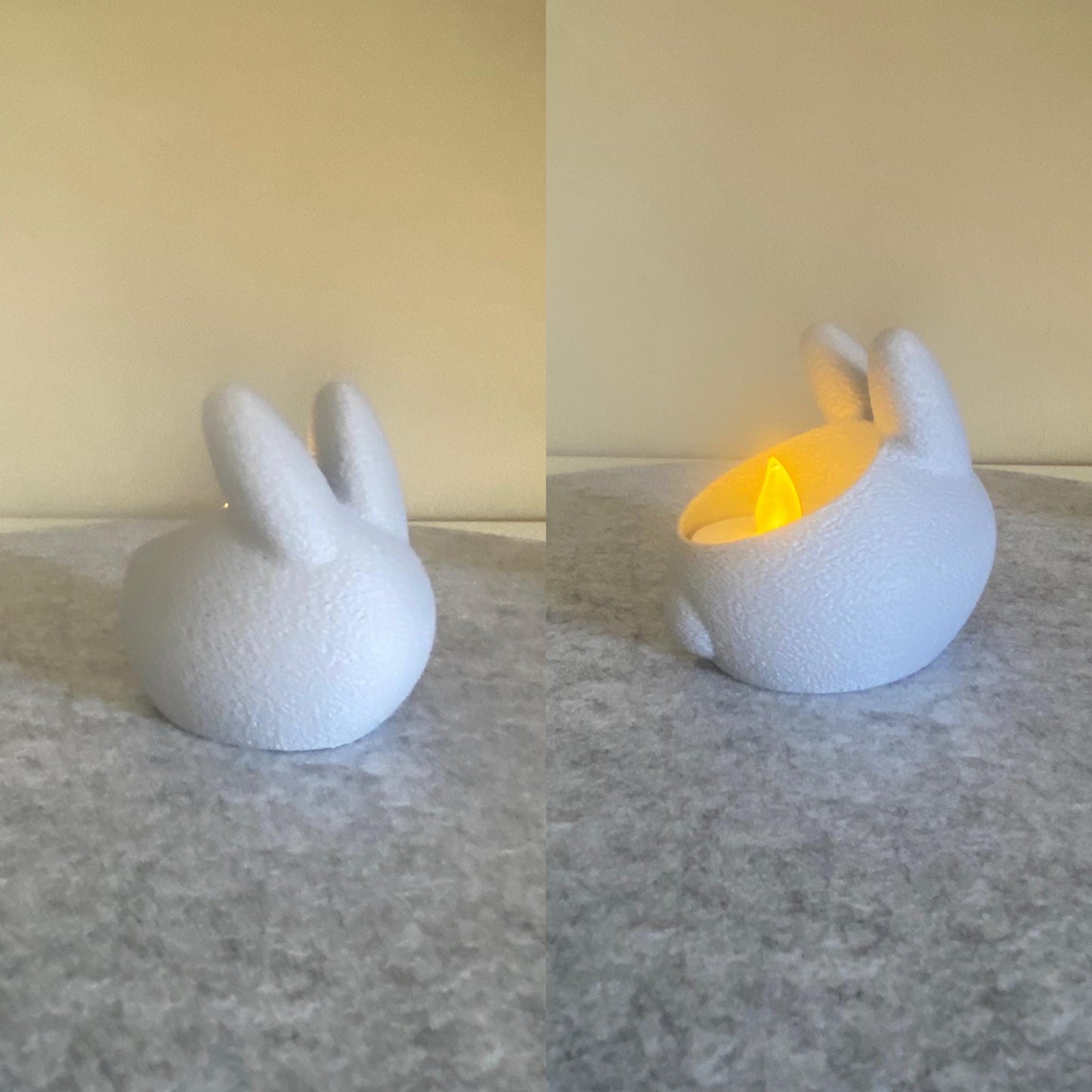 Osterhasen Teelichthalter - Hasenfigur Oster Deko Frühlings Deko Familie Last Minute Geschenkidee Ostern - nur LED Lichter 3D Druck