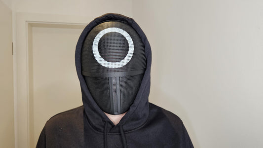 Tintenfisch Maske - Kreis Dreieck Quadrat blank in weiß oder blank schwarz - verstellbarer Klettverschluss Karneval Maske Fasching Cosplay