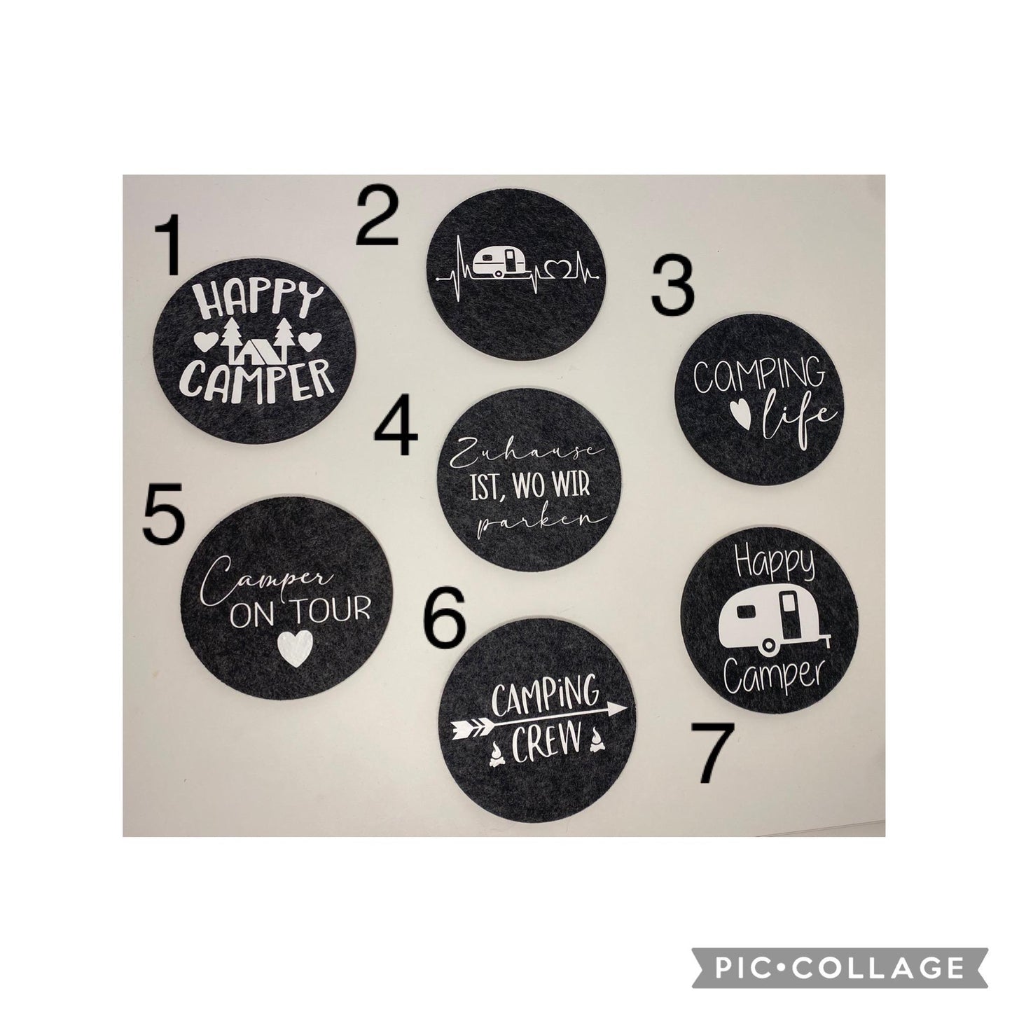 Filzuntersetzer für jeden Campingfreund Campinglife Esstisch Glasuntersetzer Gastfreundschaft Van life