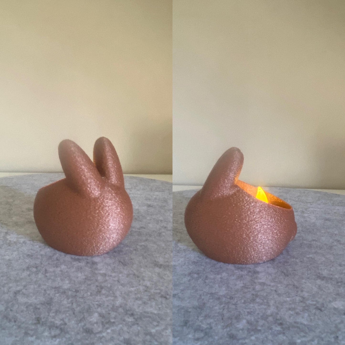 Osterhasen Teelichthalter - Hasenfigur Oster Deko Frühlings Deko Familie Last Minute Geschenkidee Ostern - nur LED Lichter 3D Druck