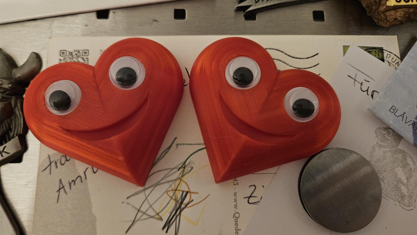 Herz Kühlschrankmagnet mit Wackelaugen, Valentinstag, Deko, Modern, Küche, Büro, Magnetwand, süß