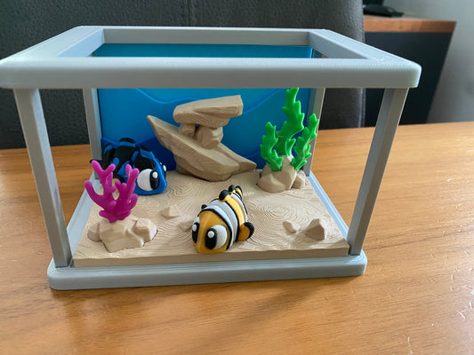 Bewegliche Tropischer Fisch – Süßes 3D-Druck-Spielzeug im „Findet Nemo“-Stil mit Aqarium