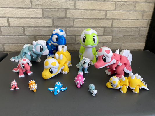 Bewegliche Dino-Familie – 3D-gedruckte Dinosaurierfiguren in verschiedenen Designs & Größen Sammlerfiguren