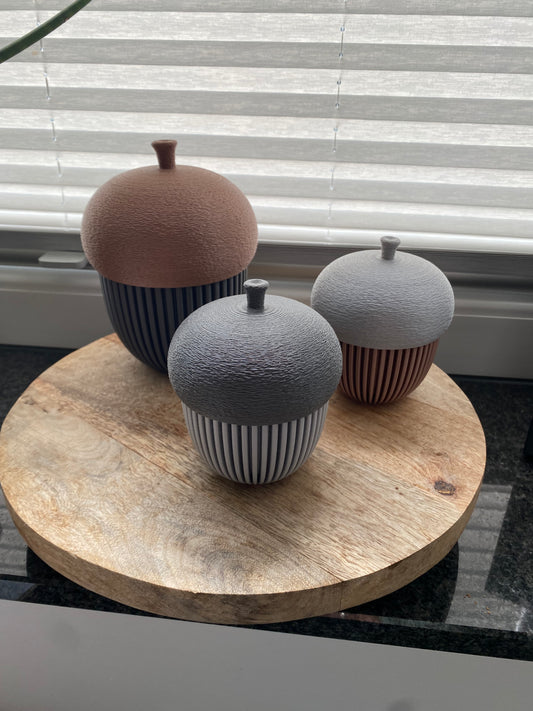 Herbstdeko Eichel-Dose – 3D-gedruckt in zwei Größen ideal für LED-Teelichter oder kleine Gegenstände