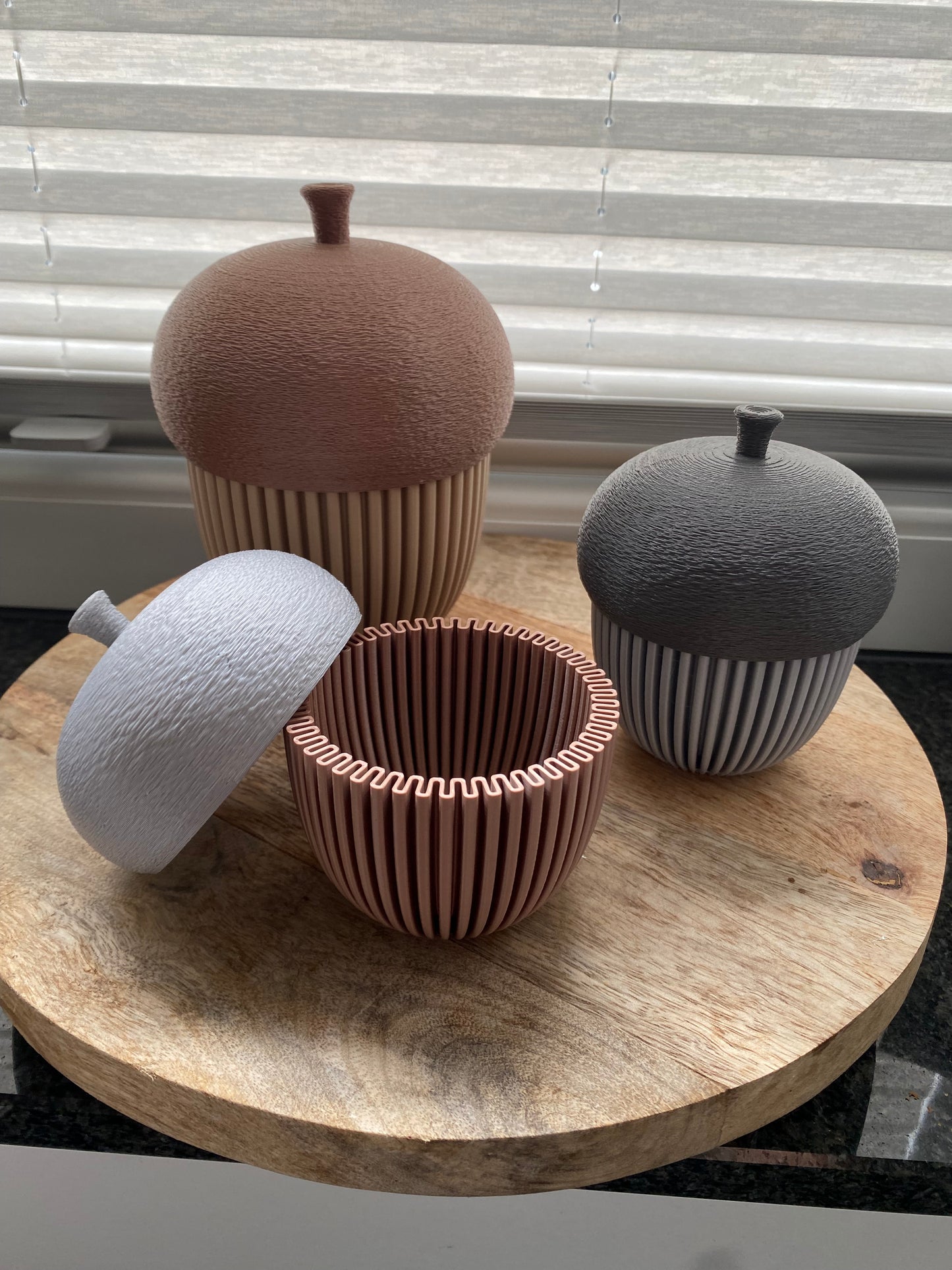 Herbstdeko Eichel-Dose – 3D-gedruckt in zwei Größen ideal für LED-Teelichter oder kleine Gegenstände