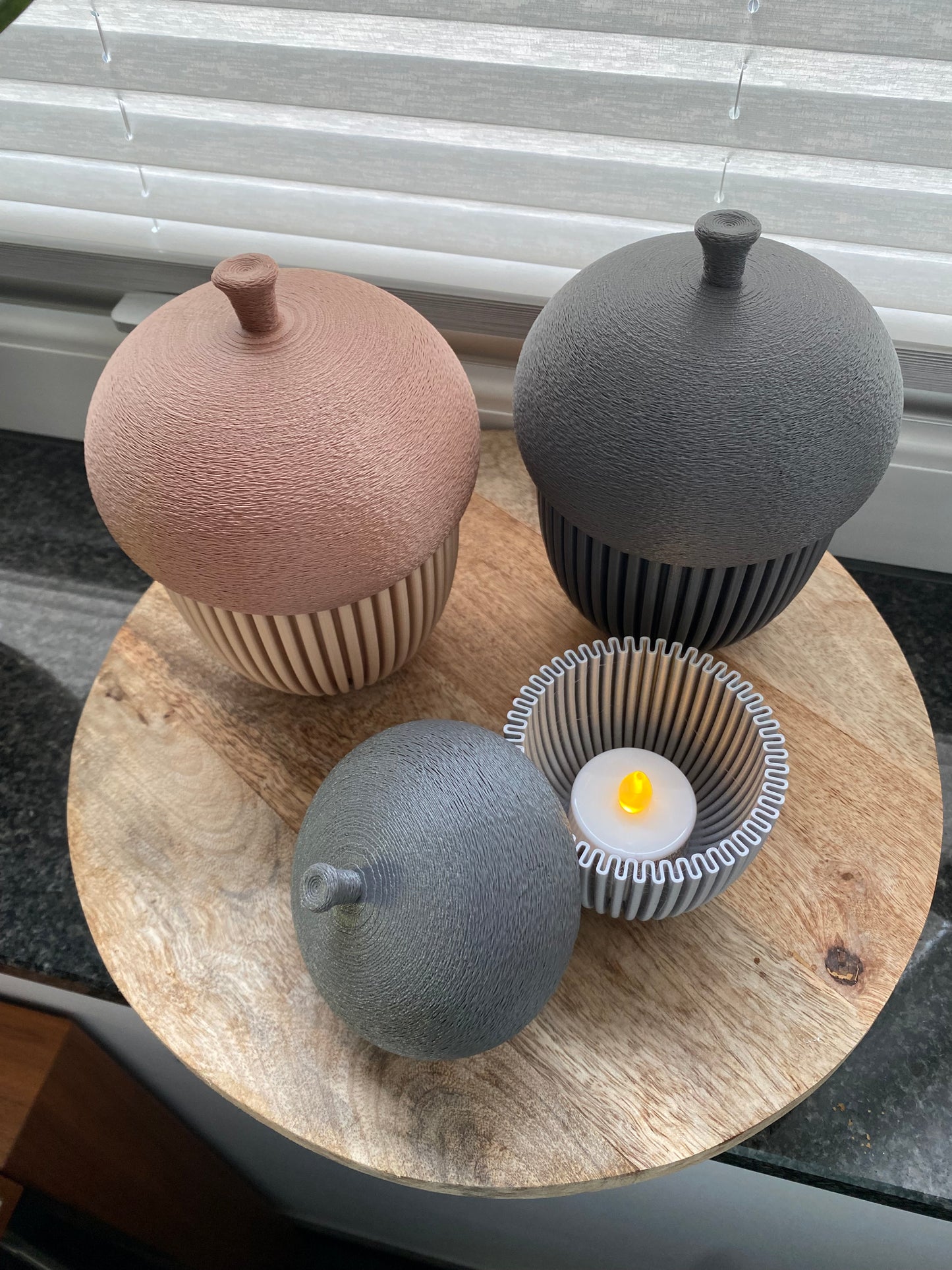 Herbstdeko Eichel-Dose – 3D-gedruckt in zwei Größen ideal für LED-Teelichter oder kleine Gegenstände