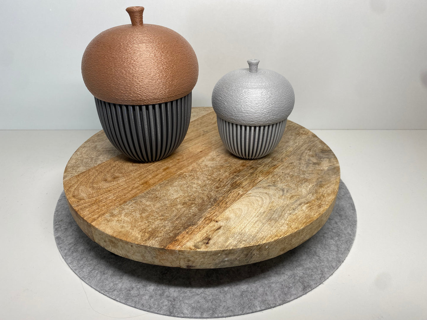 Herbstdeko Eichel-Dose – 3D-gedruckt in zwei Größen ideal für LED-Teelichter oder kleine Gegenstände